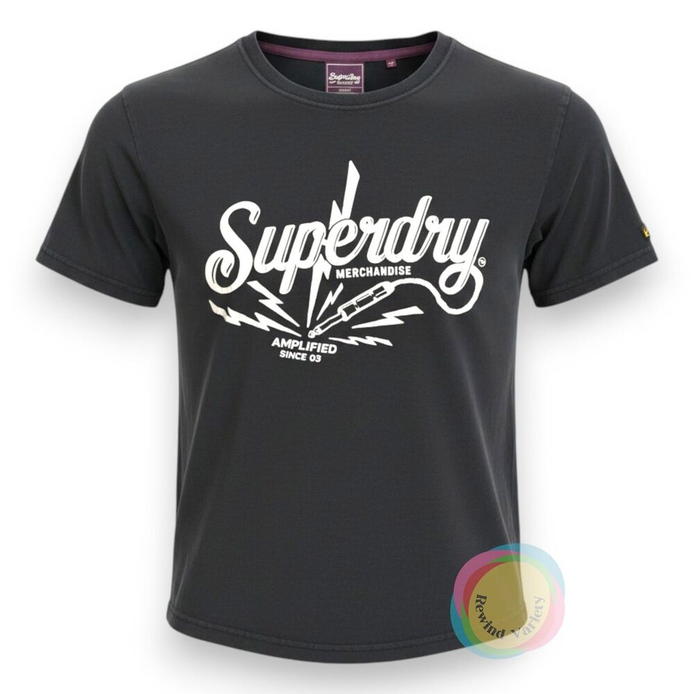 Superdry Mens L Slim Fit Amplified Rock Graphic T-Shirt
